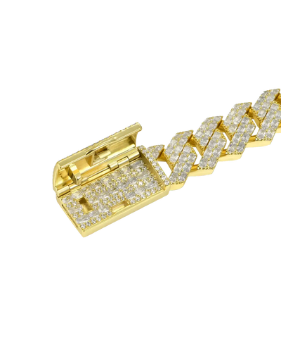 Emerald Cut Prong Cuban Link Chain - 15mm