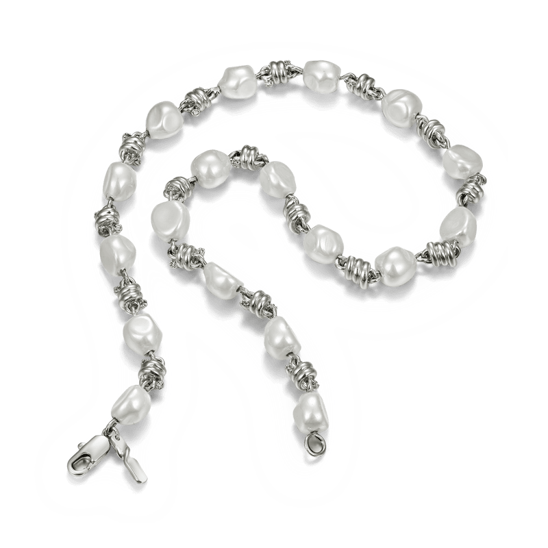 18" Barbed Wire Pearl Mix Chain - APORRO