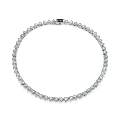 Chaîne de tennis groupée coupée en forme de cœur - 7 mm