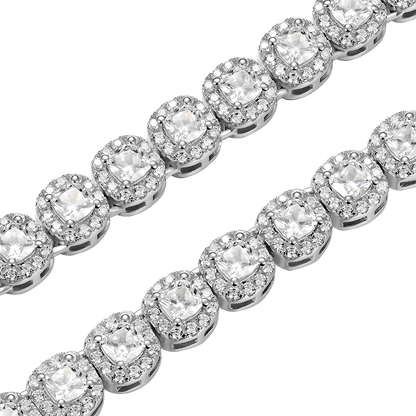 Cushion Cut Clustered Tennis Chain - 7mm