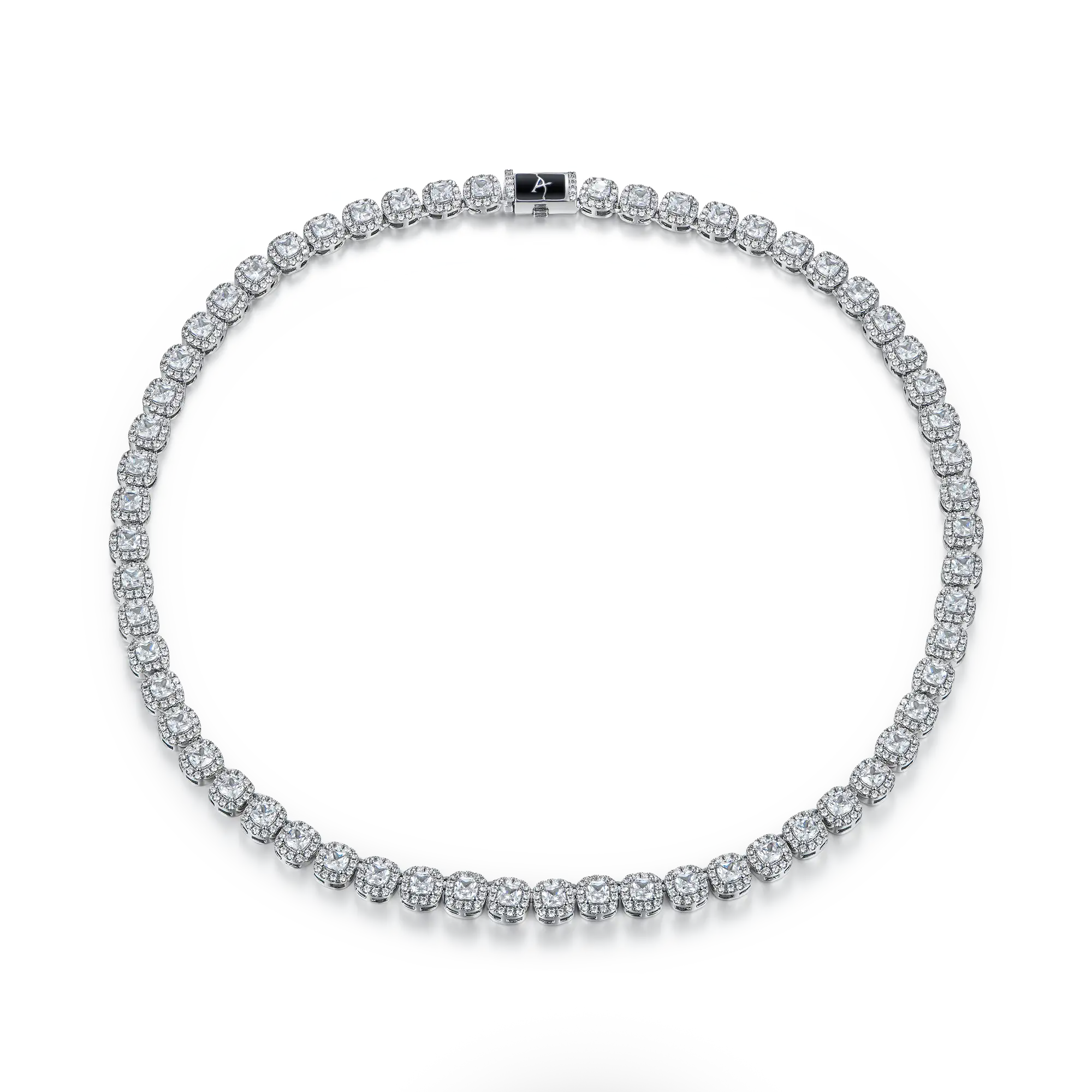 Cushion Cut Clustered Tennis Chain - 7mm