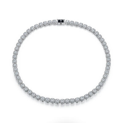 Cushion Cut Clustered Tennis Chain - 7mm