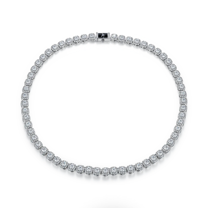 Cushion Cut Clustered Tennis Chain - 7mm