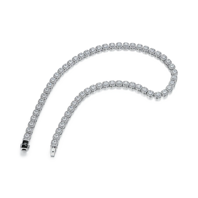 Cushion Cut Clustered Tennis Chain - 7mm