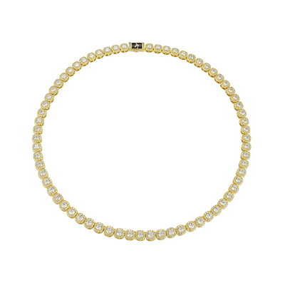 Cushion Cut Clustered Tennis Chain - 7mm