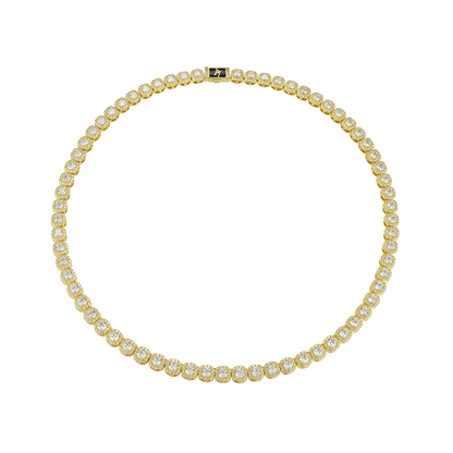 Cushion Cut Clustered Tennis Chain - 7mm