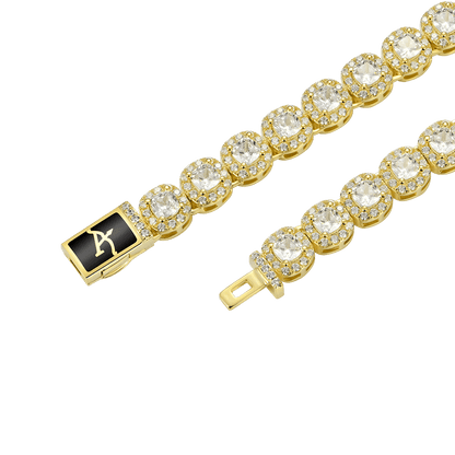 Cushion Cut Clustered Tennis Chain - 7mm