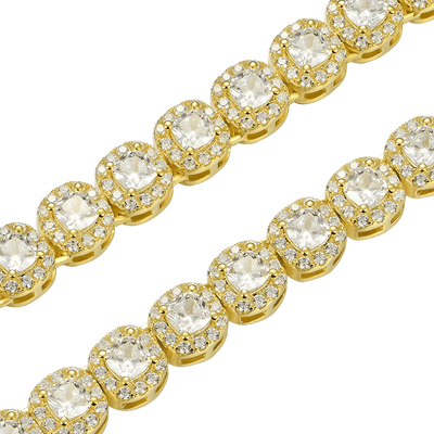 Youth Cushion-Cut Clustered Tennis Chain - 7mm