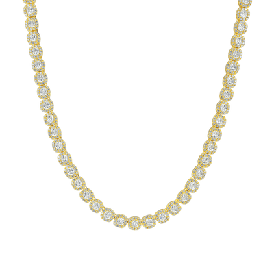 Youth Cushion-Cut Clustered Tennis Chain - 7mm