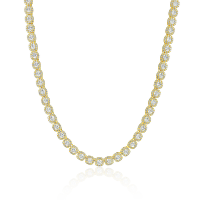 Cushion Cut Clustered Tennis Chain - 7mm