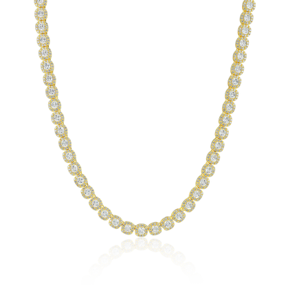Cushion Cut Clustered Tennis Chain - 7mm