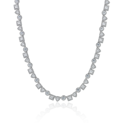 Princess Cut Mix Cluster-Tenniskette – 7 mm