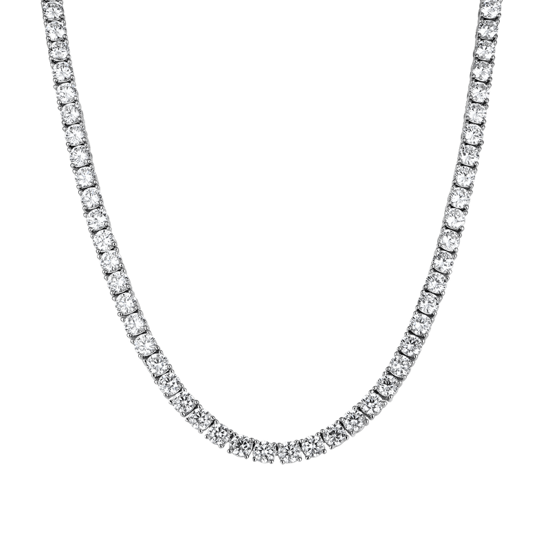 5mm New White Gold Iced Out Tennis Chain - Hip Hop Necklace - APORRO