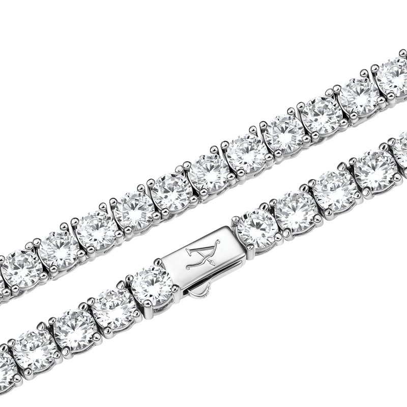 Nouvelle chaîne de tennis en diamant en or blanc de 5 mm - Collier Hip Hop - APORRO