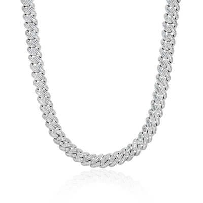 Halo Baguette Cut Cuban Link Chain