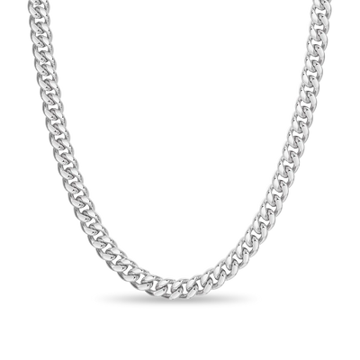 3.5mm&8mm Miami Micro Cuban Curb Chain - White Gold
