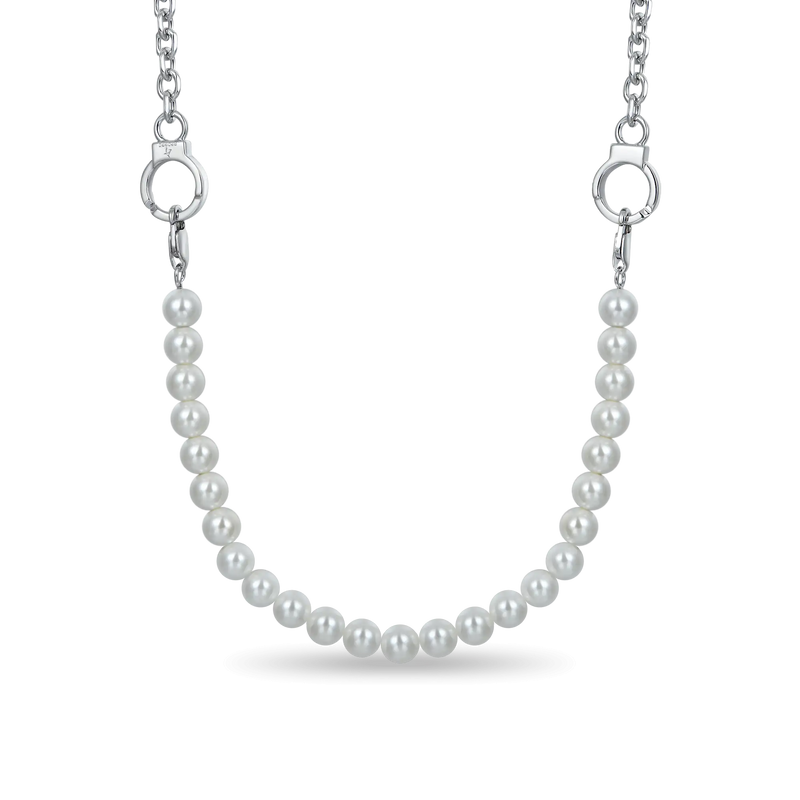 ESSENTIALS Collar desmontable con panel de perlas y esposas - APORRO