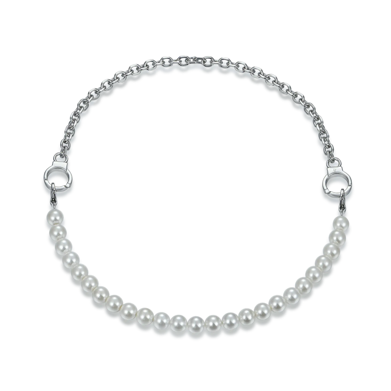 ESSENTIALS Collar desmontable con panel de perlas y esposas - APORRO