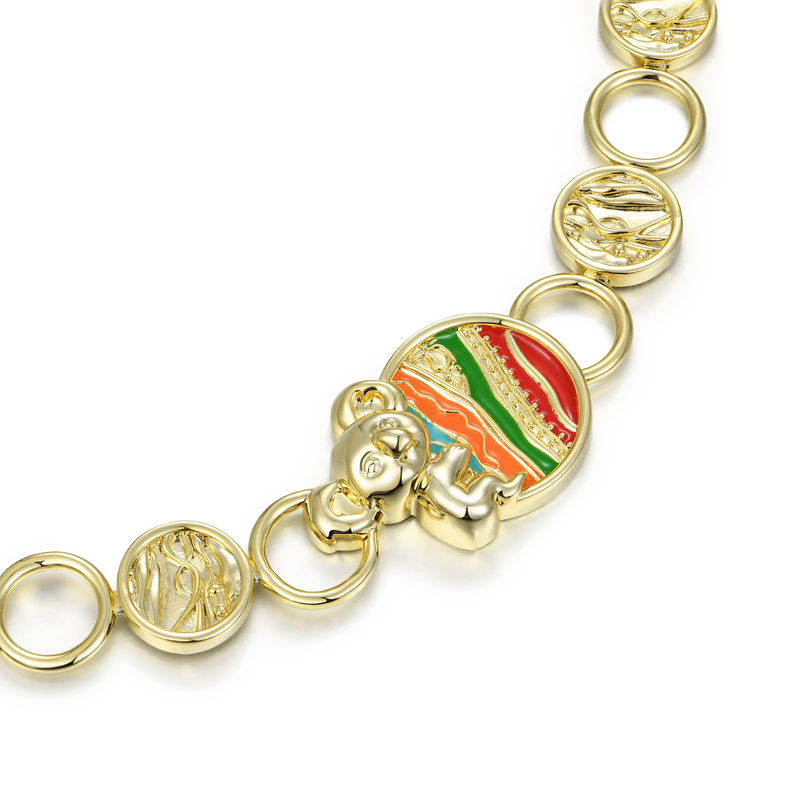 APORRO X COOGI Perlen-Emaille-Koala-Halskette mit Pulloverstreifen - APORRO
