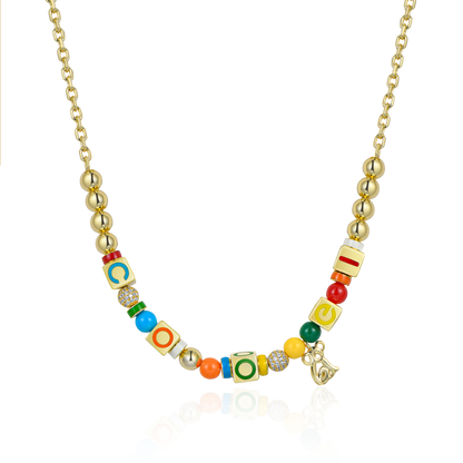 APORRO X COOGI Dice and Beads Enamel Adjustable Necklace