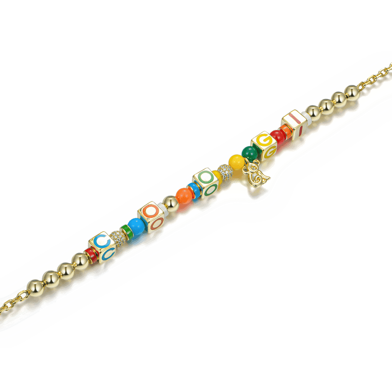APORRO X COOGI Würfel und Perlen Emaille-Halskette - APORRO