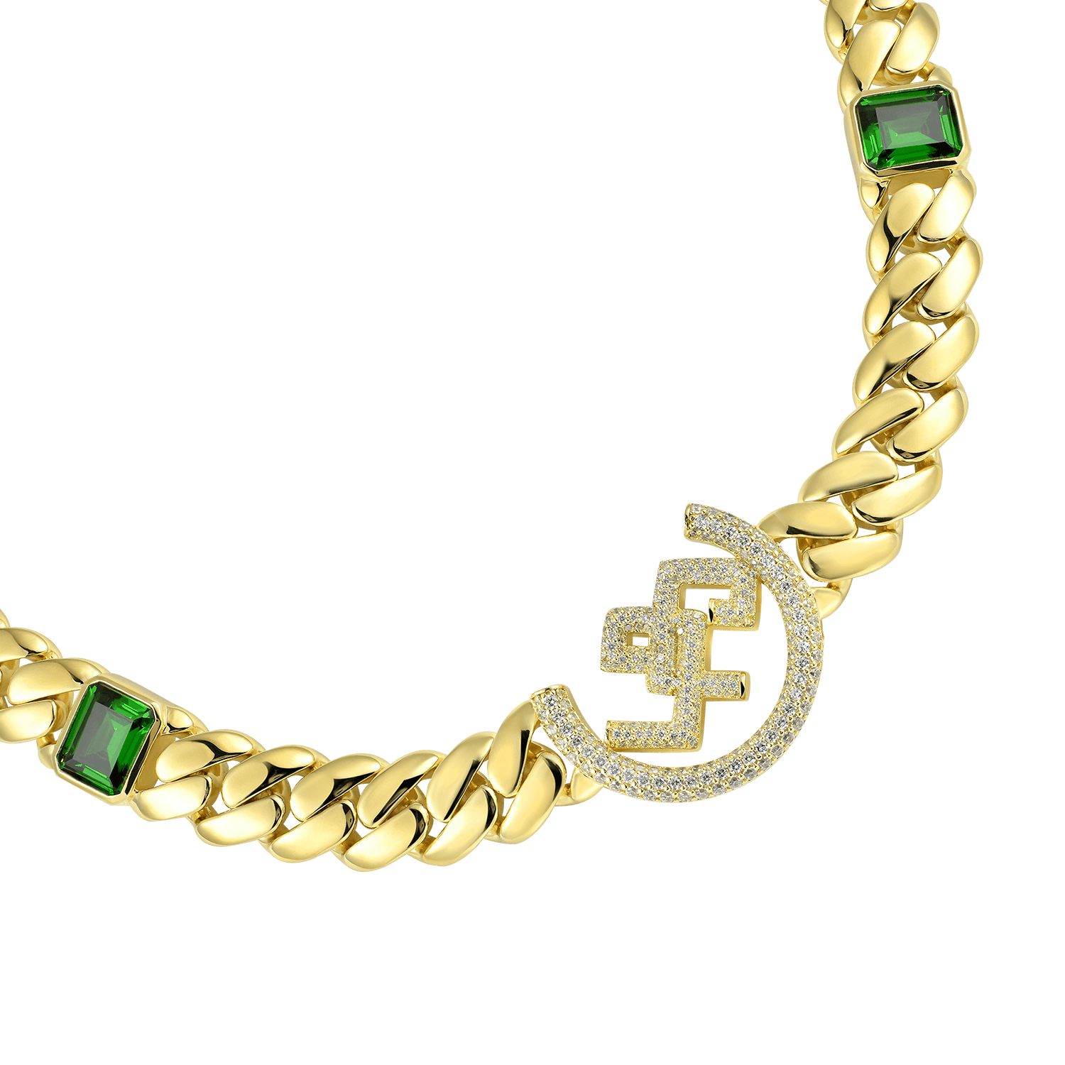 APORRO X GG Emerald Cuban Chain -12mm