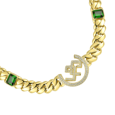 APORRO X GG Smaragd kubanische Kette – 12 mm