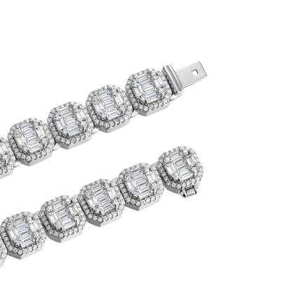 Baguette Clustered Tennis Chain - 8mm