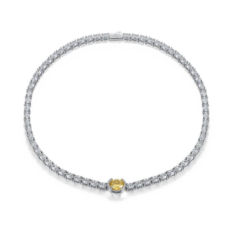Crushed Ice Oval Tennis Necklace - 4mm - APORRO