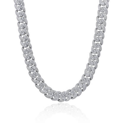 Moissanite Paisley Cuban Link Chain - 15 mm