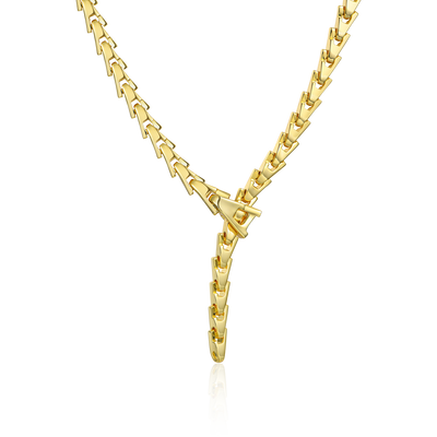 Aporro A® Plain Gold Adjustable Snake Necklace - 8mm