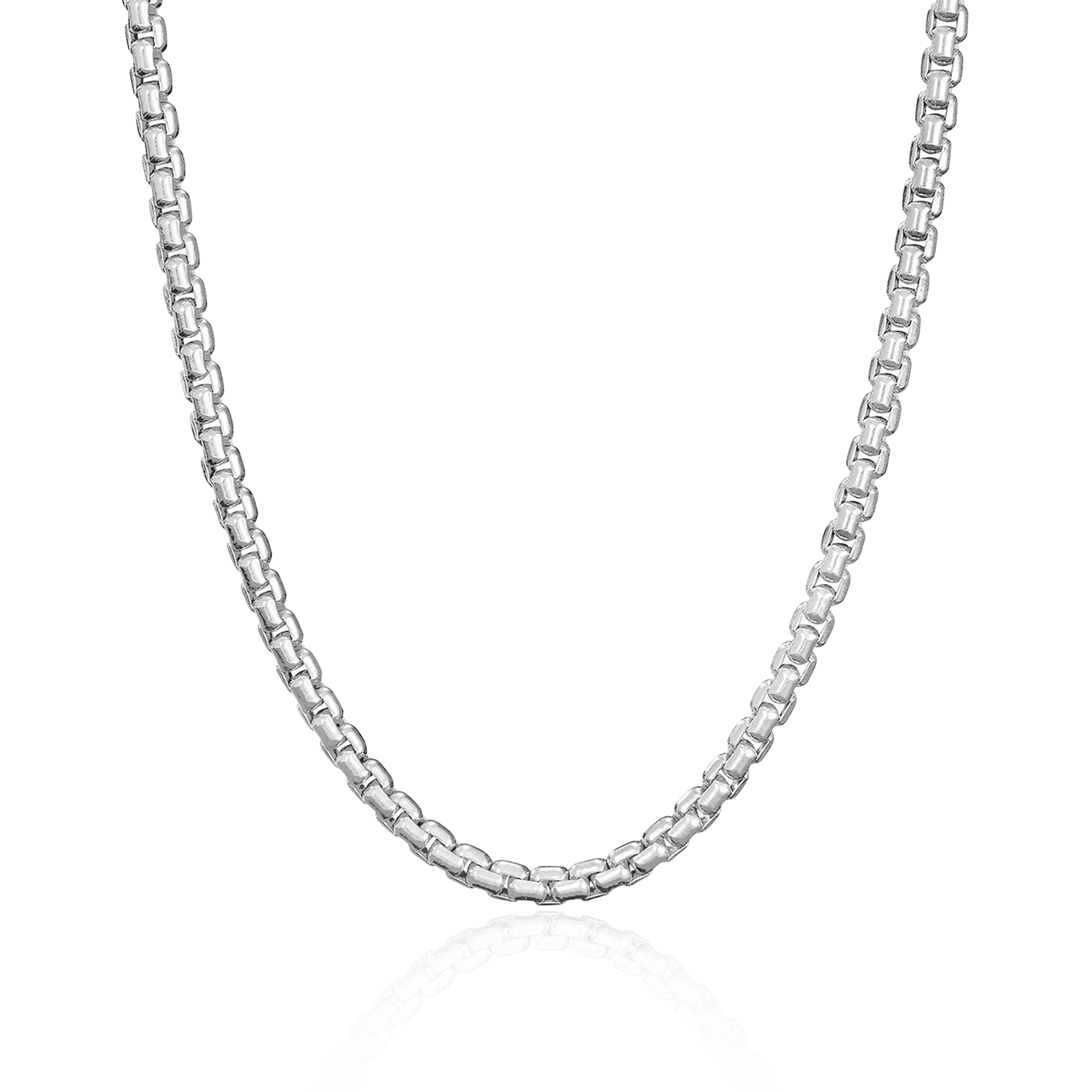 Women's Box Chain - White Gold