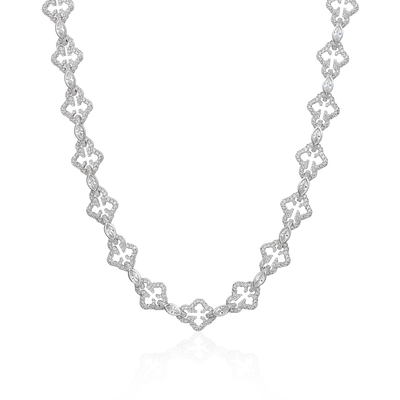 Moissanite Marquise Cut Mix Bottoni Cross Link Chain - 12mm