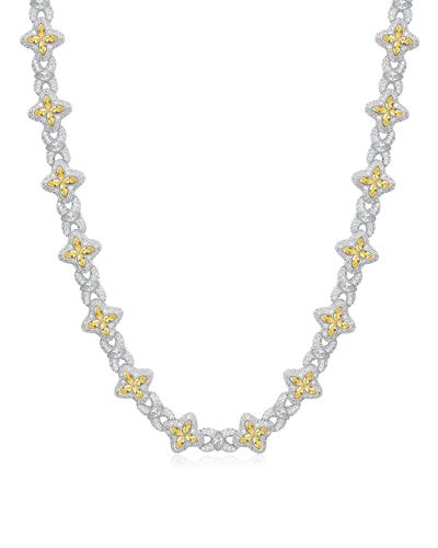 Collar de trébol luminoso de moissanita & Cadena tipo billetera - Diamante amarillo