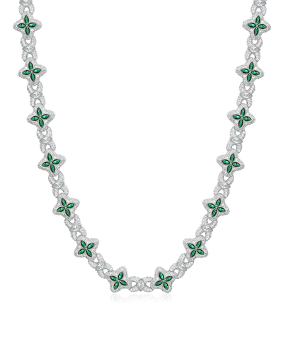 Collana con trifoglio luminoso ghiacciato & Catena per portafoglio
