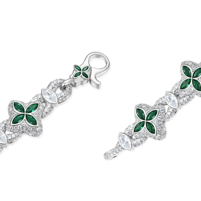 Iced Luminous Clover Halskette & Brieftaschenkette