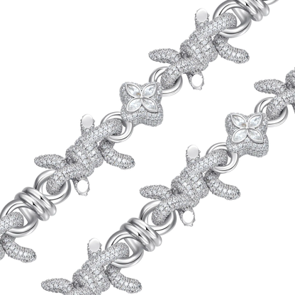 Cadena de trébol de púas moissanite y cadena de billetera