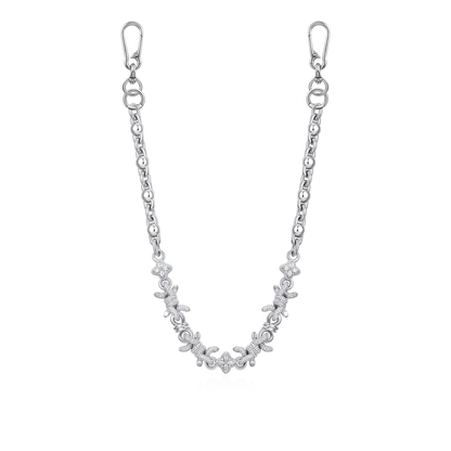 Cadena de trébol de púas moissanite y cadena de billetera