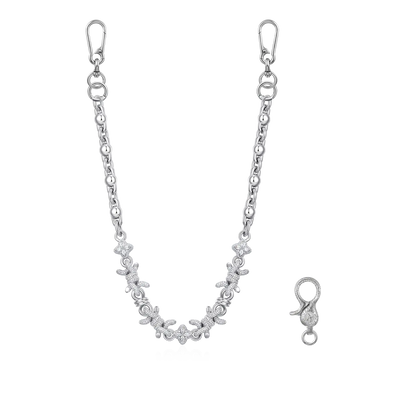 Cadena de trébol de púas moissanite y cadena de billetera