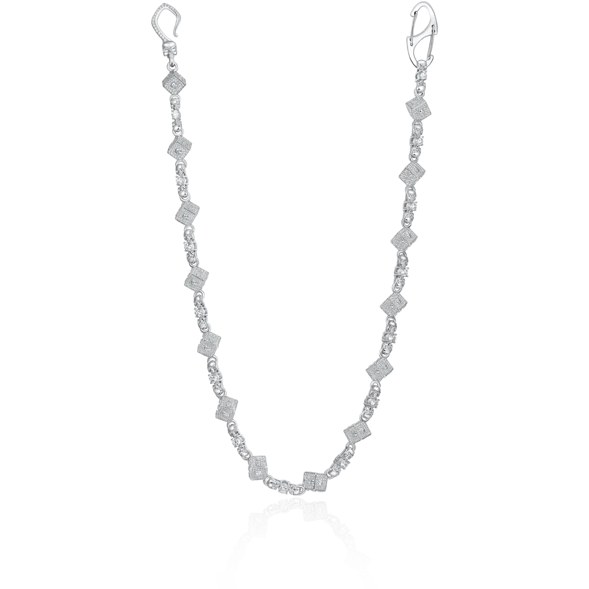 Catena di lusso e portafoglio di dadi del cranio - 10 mm