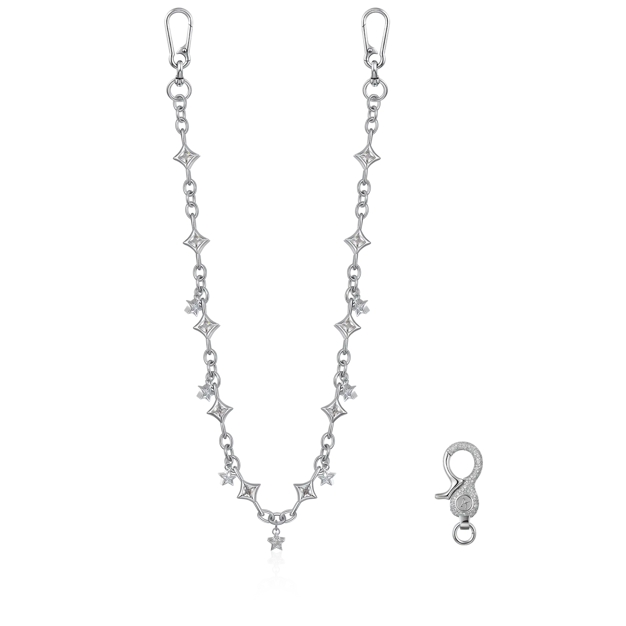 Moissanite Stellar Allure Chain & Wallet Chain