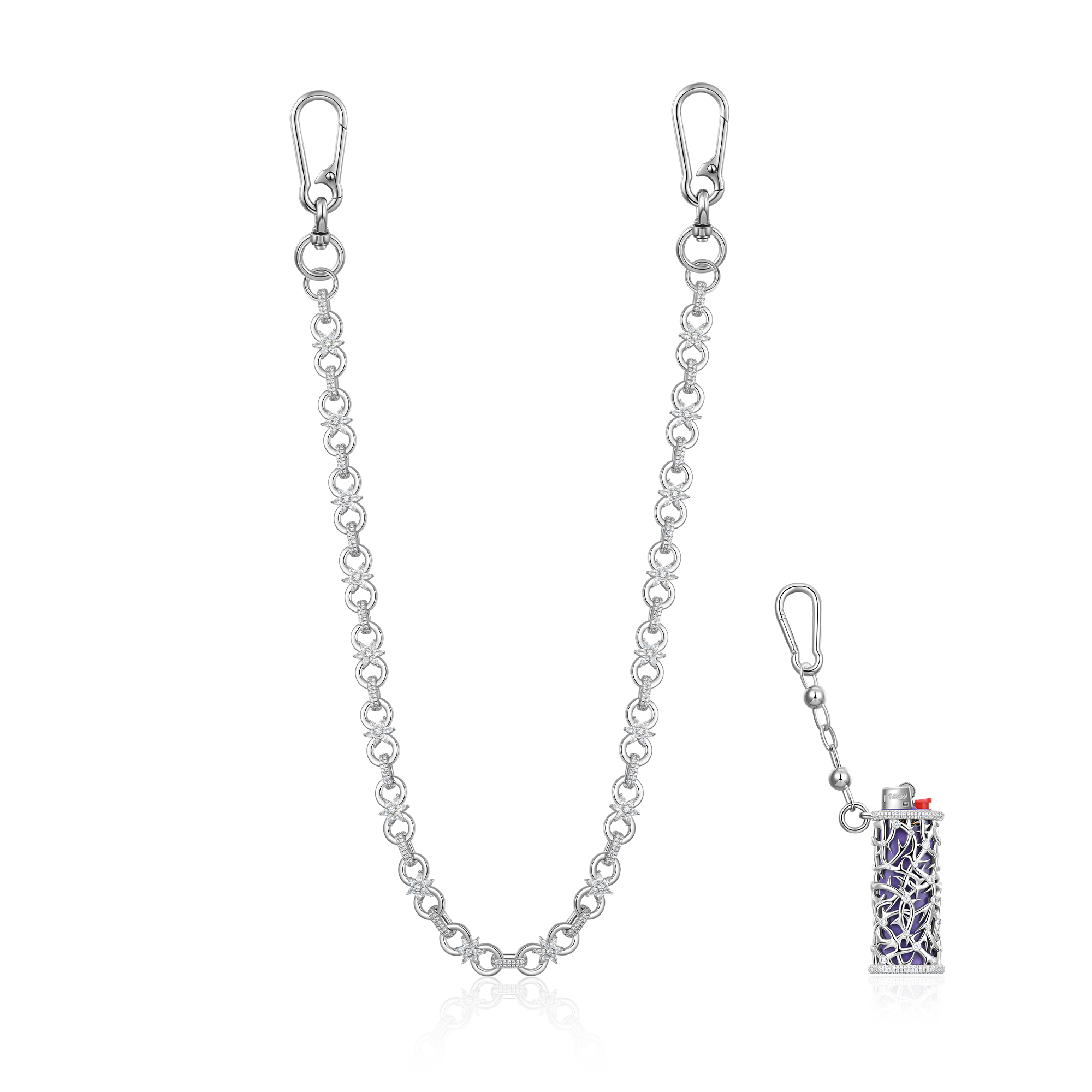 Infinity Bloom Chain & Wallet Chain + Lighter Case Set