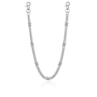 24" Cadena de billetera cubana con espinas
