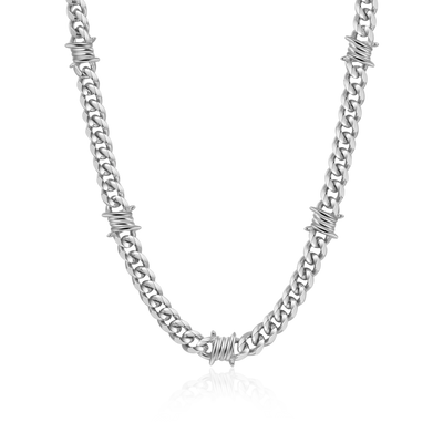24" Cadena de billetera cubana con espinas