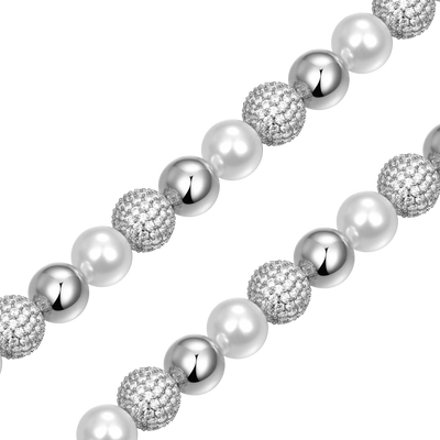 Moissanite Trove Orbit Pearl Chain - 8mm