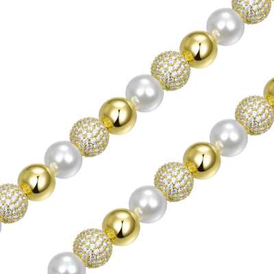 Moissanite Trove Orbit Pearl Chain - 8mm