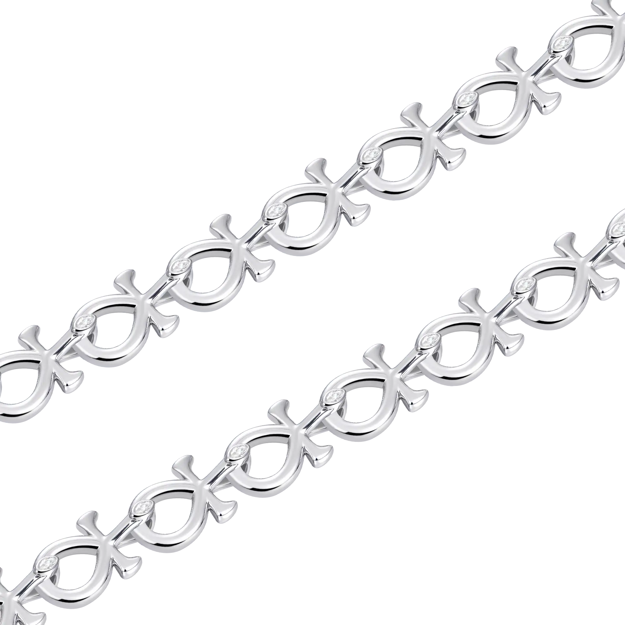 Chaîne à lunette marquise glacée Anka