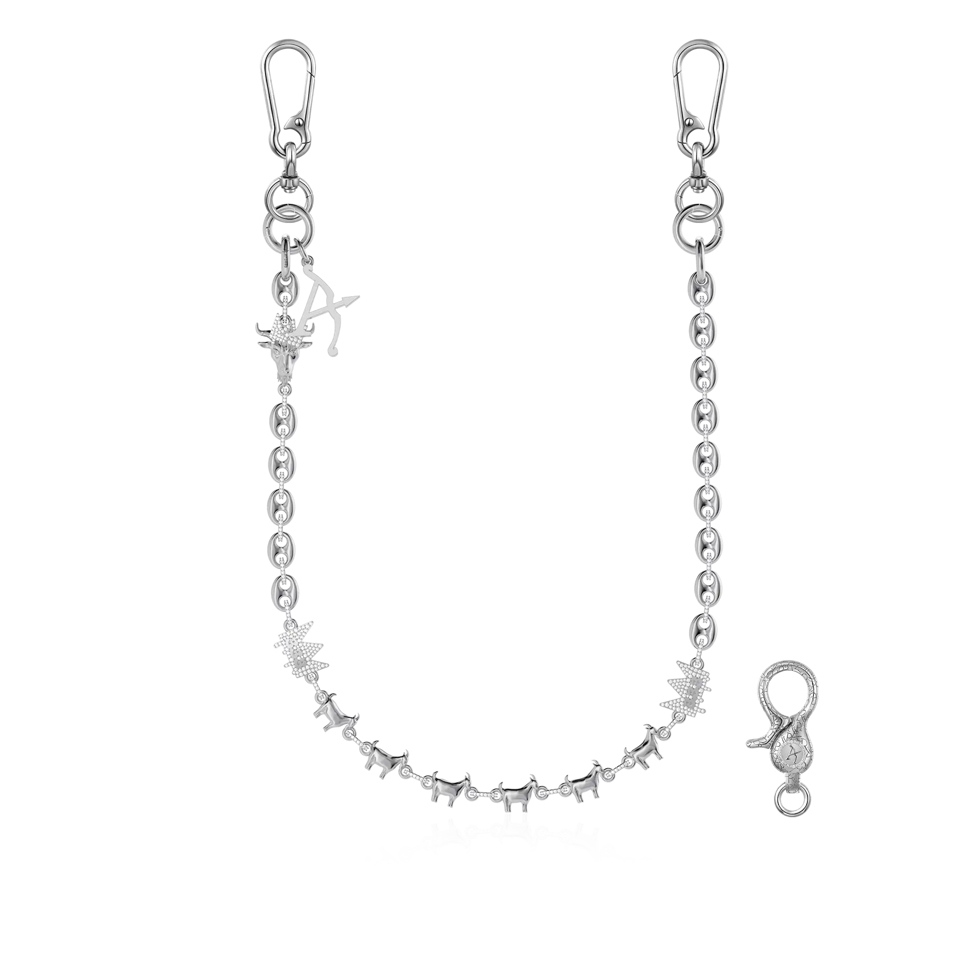 Moissanite Mighty G.O.A.T. Wallet Chain