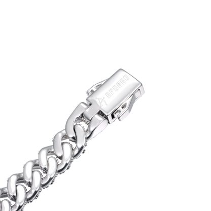 Moissanite Micro Round Cut Cuban Link Chain - 8mm