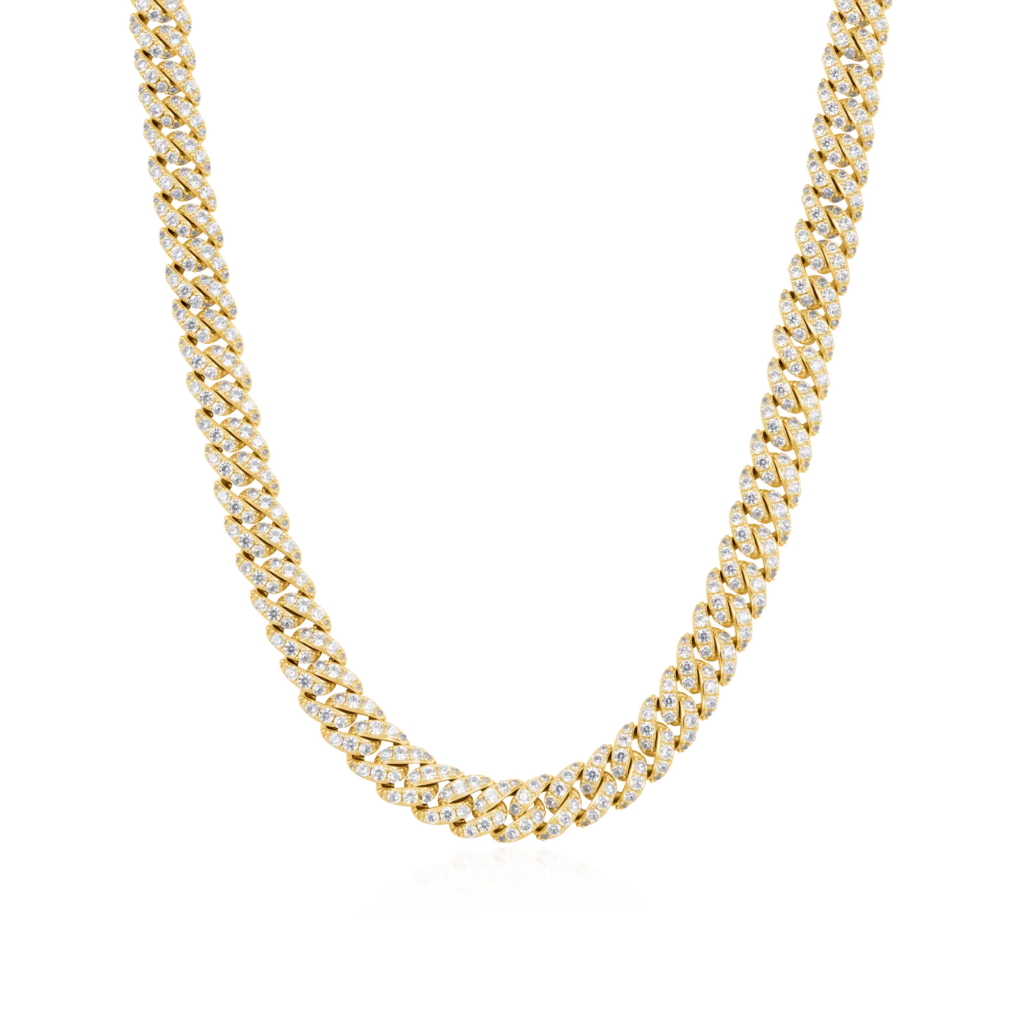 Moissanite Micro Round Cut Cuban Link Chain - 8mm